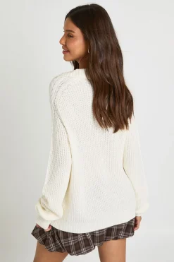 boohoo Synthétiquell Col V À Col Montant En Maille Épaisse<Femme Pulls Et Gilets|Toutes Les Mailles