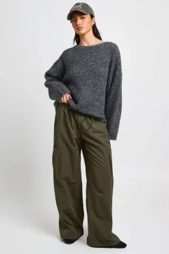 Synthétiquell Court Boxy En Maille À Encolure Bardot