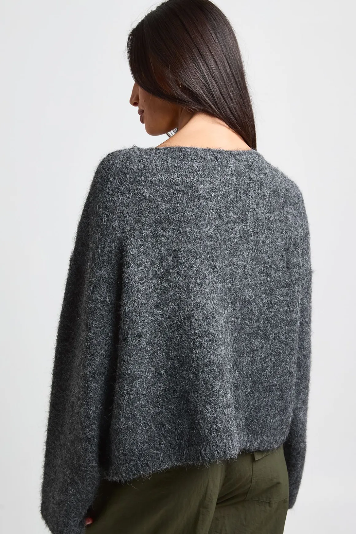 Synthétiquell Court Boxy En Maille À Encolure Bardot