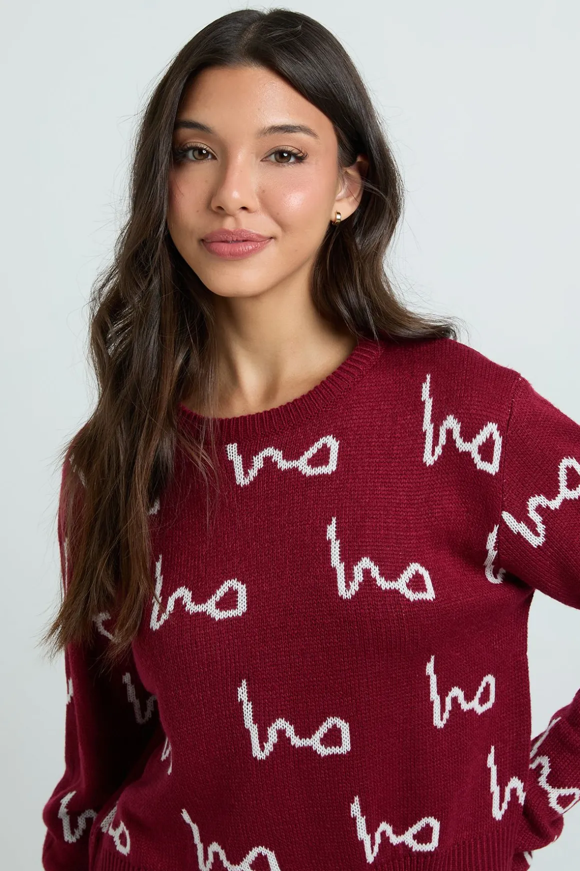 Synthétiquell De Noël Court Avec Imprimé Intégral Ho Ho Ho