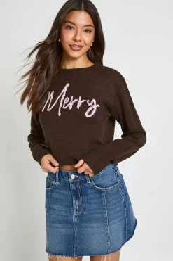 Synthétiquell De Noël Court Avec Slogan Joyeux