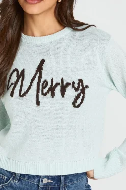 boohoo Synthétiquell De Noël Court Avec Slogan Merry<Femme Pulls Et Gilets|Toutes Les Mailles