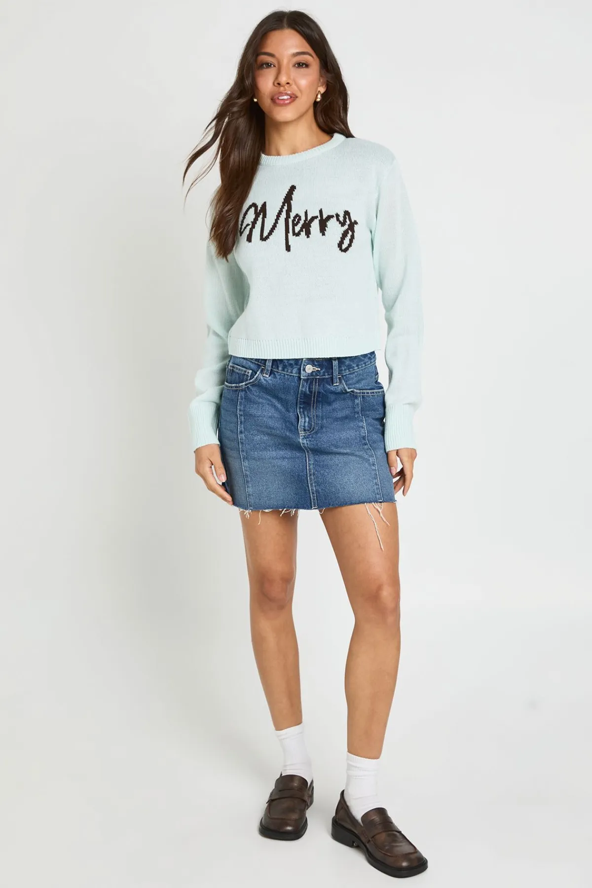 boohoo Synthétiquell De Noël Court Avec Slogan Merry<Femme Pulls Et Gilets|Toutes Les Mailles