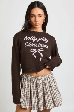 boohoo Synthétiquell De Noël Court Holly Jolly<Femme Pulls Et Gilets|Toutes Les Mailles