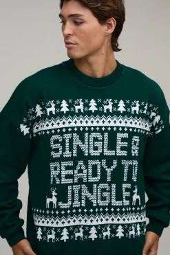Synthétiquell De Noël Fantaisie En Maille Simple Coupe Décontractée