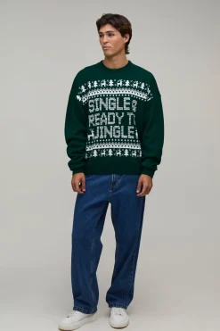 Synthétiquell De Noël Fantaisie En Maille Simple Coupe Décontractée