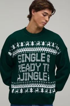Synthétiquell De Noël Fantaisie En Maille Simple Coupe Décontractée