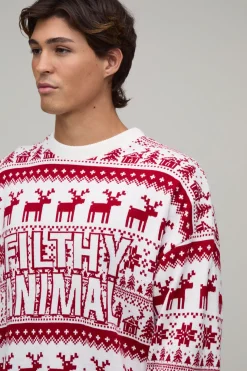 Synthétiquell De Noël Tricoté Décontracté Motif Filthy Animal