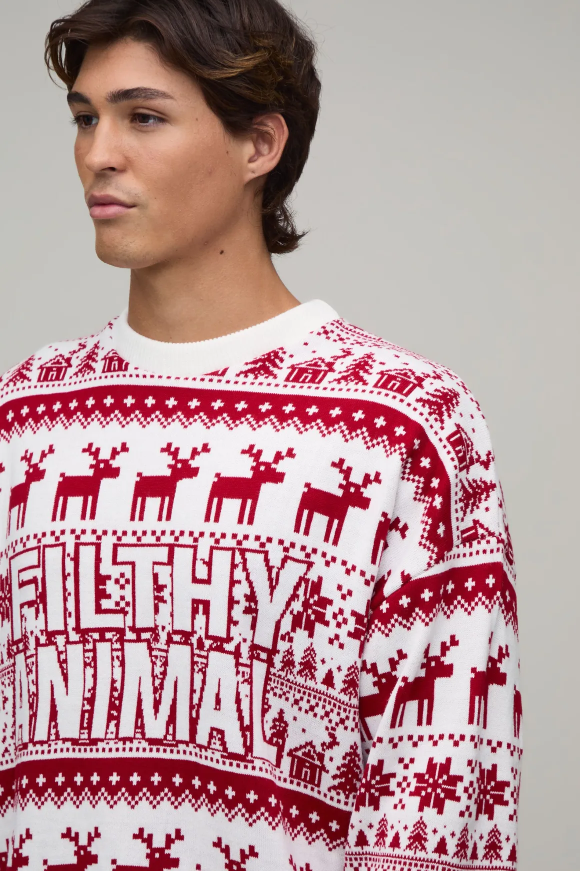 Synthétiquell De Noël Tricoté Décontracté Motif Filthy Animal