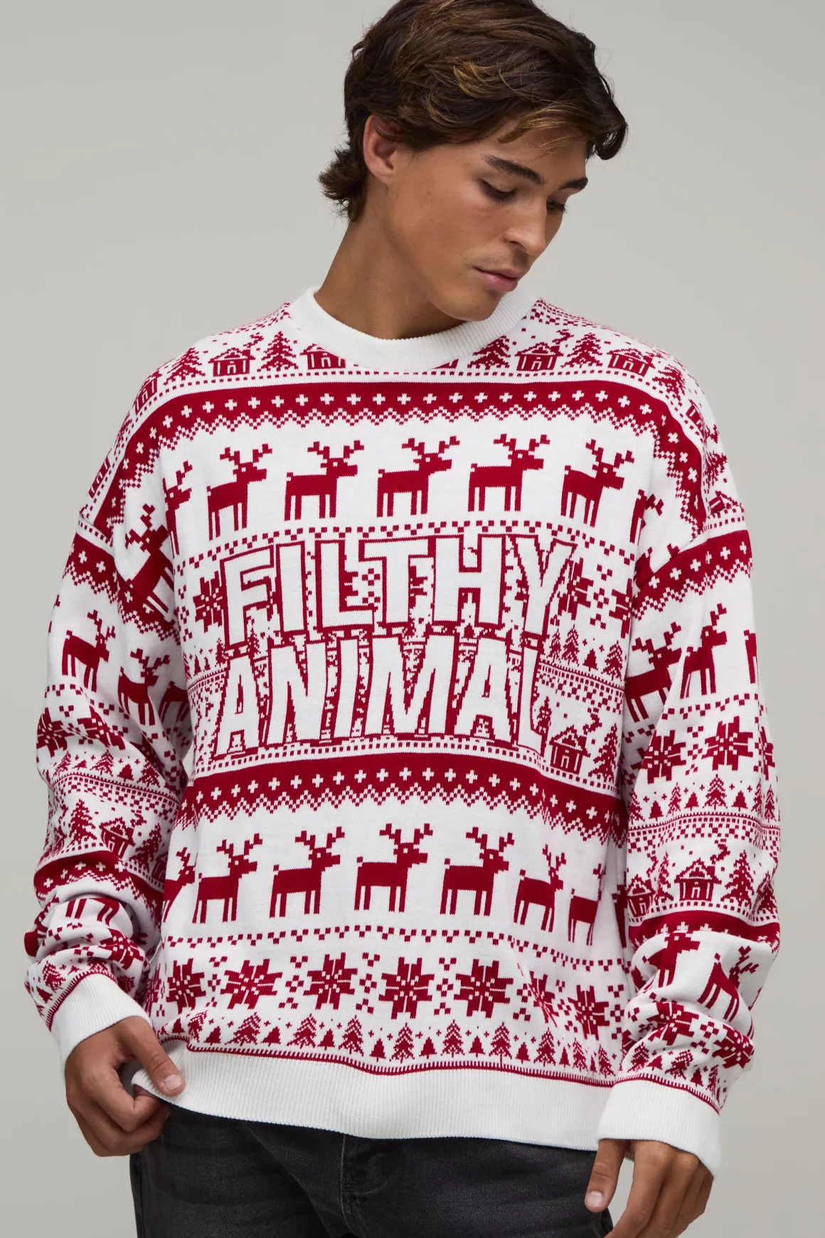 Synthétiquell De Noël Tricoté Décontracté Motif Filthy Animal