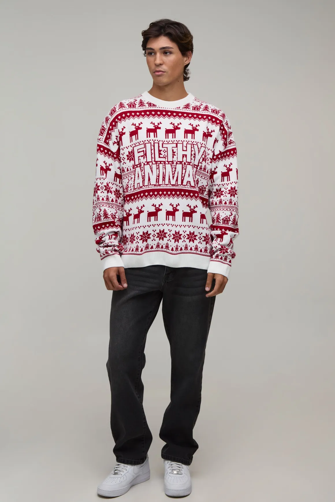 Synthétiquell De Noël Tricoté Décontracté Motif Filthy Animal