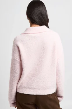 boohoo Synthétiquell En Maille Bouclée À Col Et Détail De Poche<Femme Pulls Et Gilets|Toutes Les Mailles