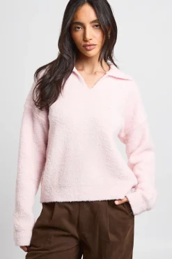 boohoo Synthétiquell En Maille Bouclée À Col Et Détail De Poche<Femme Pulls Et Gilets|Toutes Les Mailles