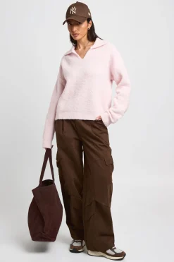 boohoo Synthétiquell En Maille Bouclée À Col Et Détail De Poche<Femme Pulls Et Gilets|Toutes Les Mailles