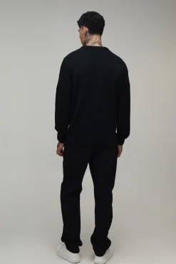 Synthétiquell En Maille Brossée Coupe Ample Décontractée Grande Taille