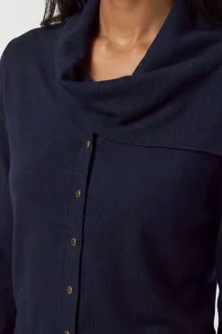 KarenMillen Synthétiquell En Maille À Col Noué Drapé En Mélange De Viscose<Femme Pulls Et Gilets|Toutes Les Mailles