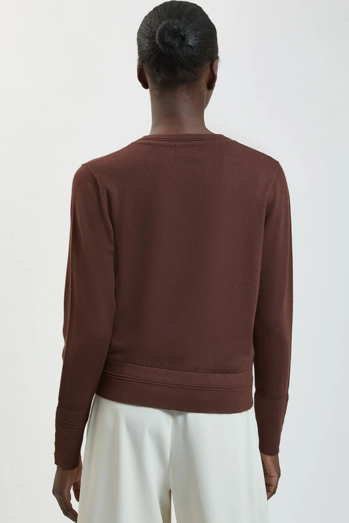 KarenMillen Synthétiquell En Maille À Col V Avec Détail De Points Tricotés Et Manches Longues En Mélange De Viscose Forever<Femme Pulls Et Gilets|Toutes Les Mailles