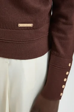 KarenMillen Synthétiquell En Maille À Col V Avec Détail De Points Tricotés Et Manches Longues En Mélange De Viscose Forever<Femme Pulls Et Gilets|Toutes Les Mailles