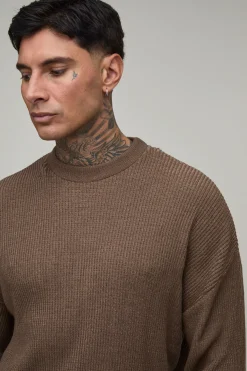boohooMAN Synthétiquell En Maille Côtelée Décontracté Pour Homme Grand<Homme Tout Afficher|Mailles Tall