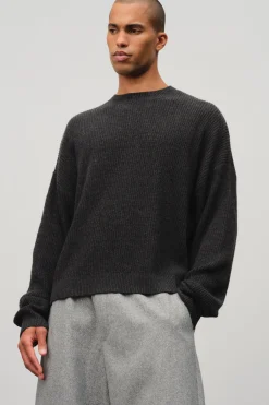 boohooMAN Synthétiquell En Maille Côtelée Ample En Mélange De Laine Coupe Décontractée<Homme Ensembles|Maille