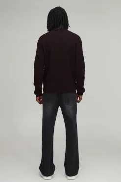 Synthétiquell En Maille Côtelée Coupe Regular Pour Homme Grand