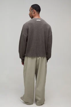 boohooMAN Synthétiquell En Maille Côtelée Ample Décontracté En Mélange De Laine<Homme Ensembles|Maille