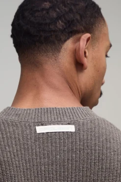boohooMAN Synthétiquell En Maille Côtelée Ample Décontracté En Mélange De Laine<Homme Ensembles|Maille