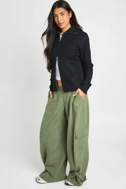 boohoo Synthétiquell En Maille Douce Zippé Tall<Femme Pulls Et Gilets|Toutes Les Mailles