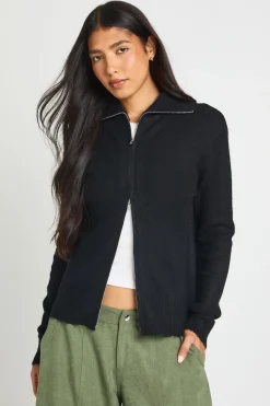 boohoo Synthétiquell En Maille Douce Zippé Tall<Femme Pulls Et Gilets|Toutes Les Mailles