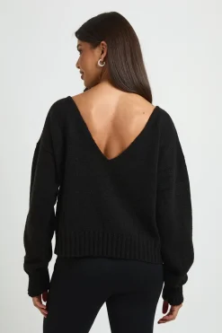 boohoo Synthétiquell En Maille Douce À Dos En V<Femme Pulls Et Gilets|Toutes Les Mailles