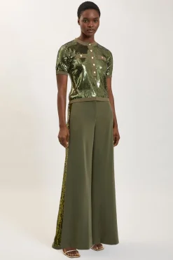 Synthétiquell En Maille À Détail Col À Sequins Petite