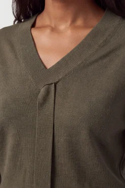 Synthétiquell En Maille Mélangée Viscose À Col Noué