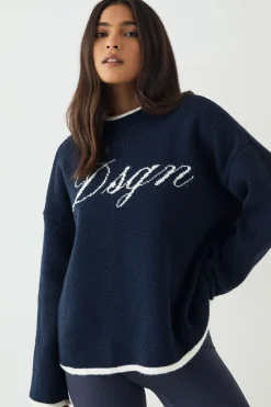 DSGN Studio synthétiquell en Maille Oversize à Script Contrastant<Femme Pulls Oversize|Pulls Et Gilets