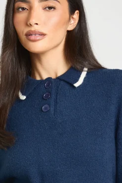 boohoo Synthétiquell En Maille Épaisse À Col Contrasté<Femme Pulls Et Gilets|Toutes Les Mailles