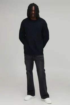 boohooMAN Synthétiquell En Maille Torsadée Coupe Ample Décontractée Pour Homme Grand<Homme Tout Afficher|Mailles Tall