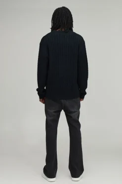 boohooMAN Synthétiquell En Maille Torsadée Coupe Ample Décontractée Pour Homme Grand<Homme Tout Afficher|Mailles Tall