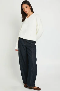boohoo Synthétiquell En Maille Torsadée Douce Col V<Femme Pulls Et Gilets|Toutes Les Mailles