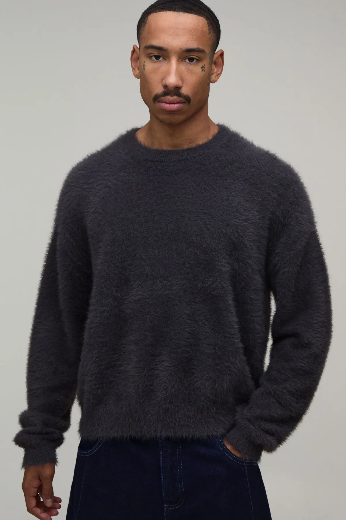 boohooMAN Synthétiquell En Maille Ultra Duveteuse Coupe Ample Décontractée<Homme Ensembles|Maille