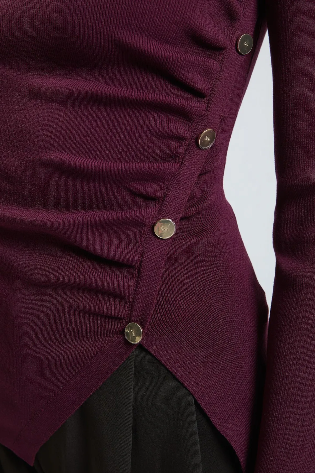 KarenMillen Synthétiquell En Maille Viscose À Fermeture Asymétrique<Femme Pulls Et Gilets|Toutes Les Mailles