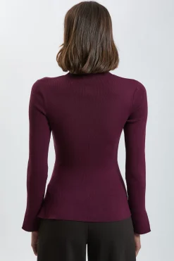 KarenMillen Synthétiquell En Maille Viscose À Fermeture Asymétrique<Femme Pulls Et Gilets|Toutes Les Mailles