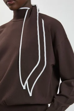 KarenMillen Synthétiquell En Viscose Tricotée Avec Cravate Au Col<Femme Pulls Et Gilets|Toutes Les Mailles