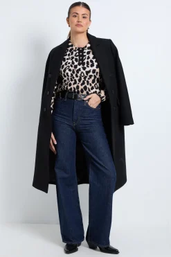 Synthétiquell Fin Tricoté À Motif Jacquard Animal Avec Détails Boutonnés