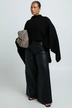 Synthétiquell Grande Taille À Détail Cape En Maille