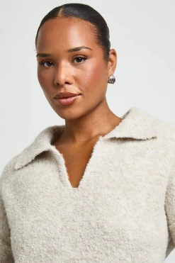 boohoo Synthétiquell Grande Taille En Maille Bouclée À Col Et Poche Plaquée<Femme Pulls Et Gilets|Toutes Les Mailles