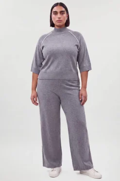 KarenMillen Synthétiquell Grande Taille Manches Courtes En Maille Avec Détail Point De Feston<Femme Pulls Et Gilets|Toutes Les Mailles