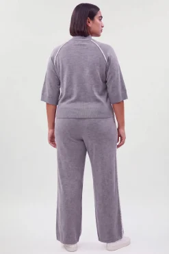 KarenMillen Synthétiquell Grande Taille Manches Courtes En Maille Avec Détail Point De Feston<Femme Pulls Et Gilets|Toutes Les Mailles