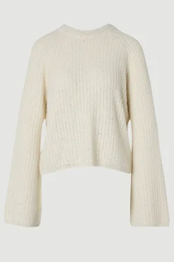 synthétiquell Grande Taille à Sequins Tricot avec Nœud