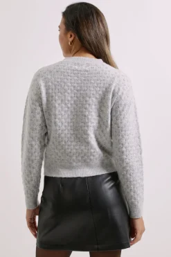 synthétiquell Gris à Motif Pointelle
