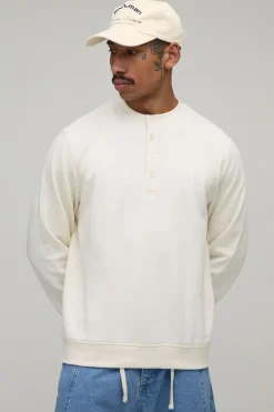 Synthétiquell Henley À Coupe Regular Avec Empiècements Raglan