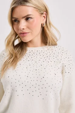 Dorothy Perkins synthétiquell Ivoire à Paillettes Éparses<Femme Pulls Et Gilets|Toutes Les Mailles